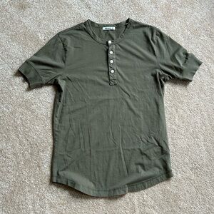 Buck Mason Pima Curved Hem Henley XS
